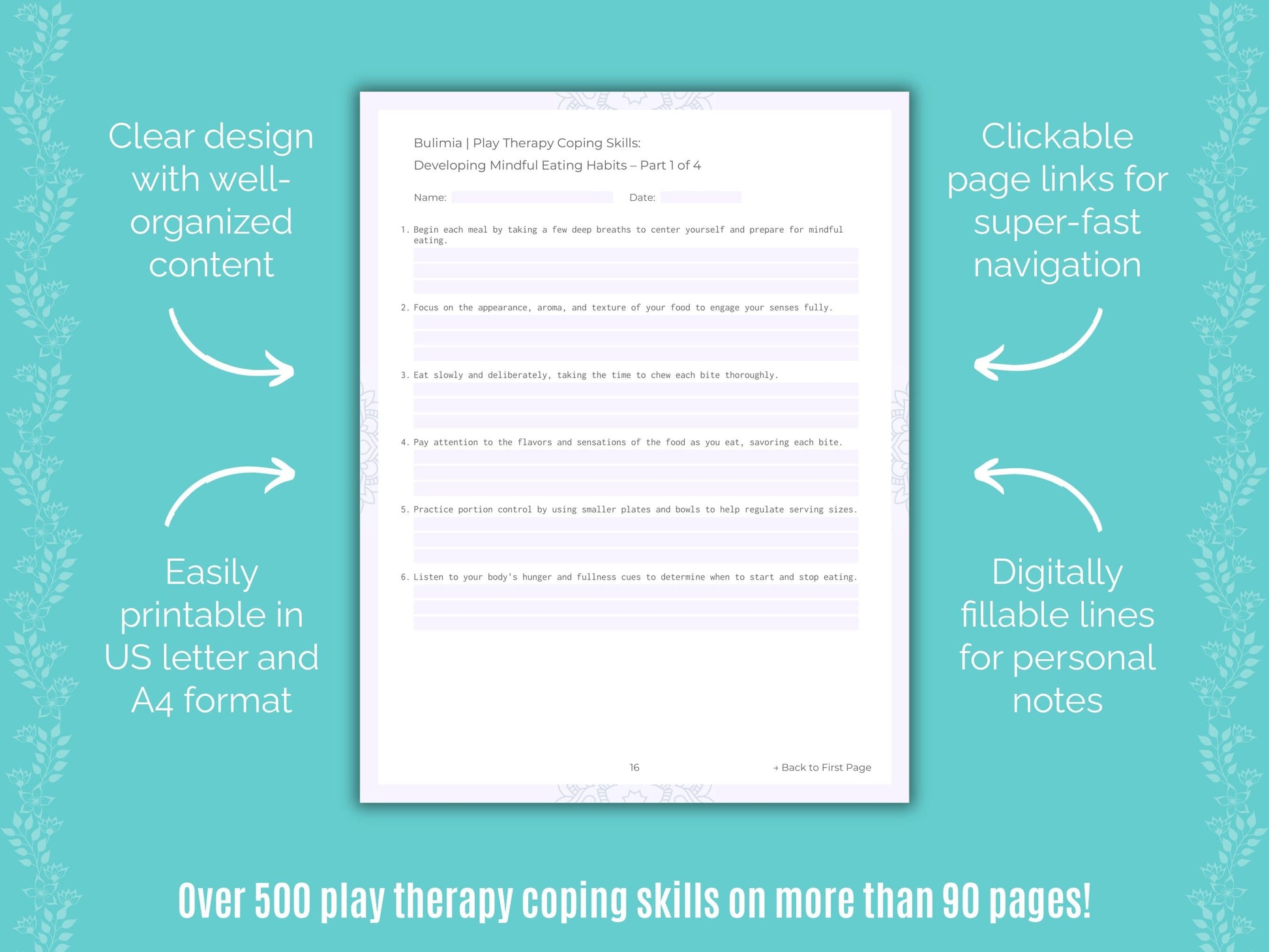 Bulimia Play Therapy Counseling Templates