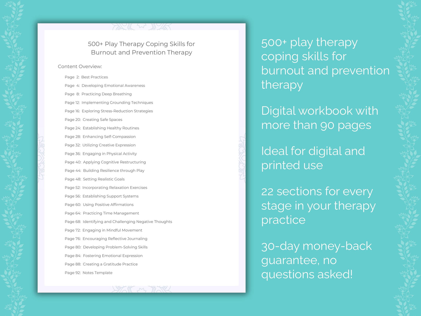 Burnout and Prevention Play Therapy Therapist Worksheets
