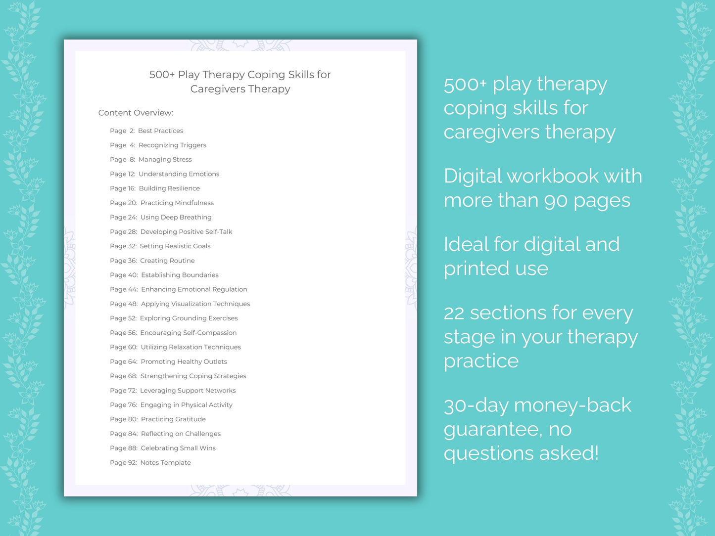 Caregivers Play Therapy Therapist Worksheets