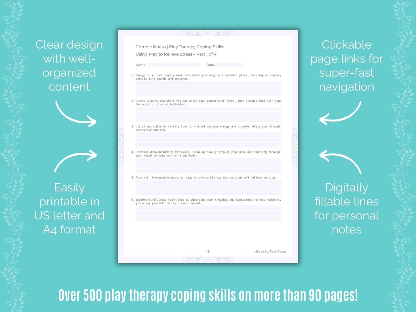 Chronic Illness Play Therapy Counseling Templates