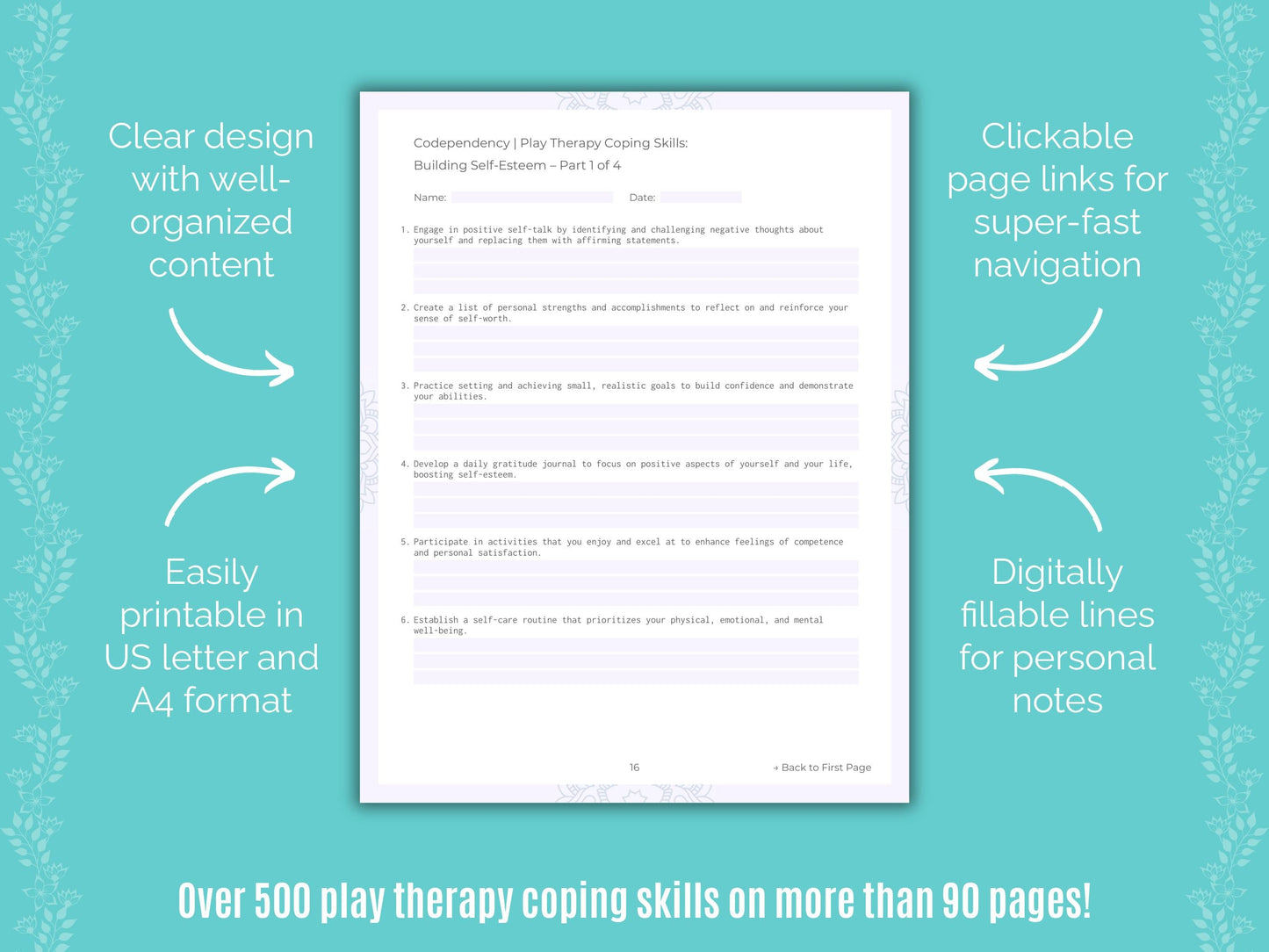 Codependency Play Therapy Counseling Templates