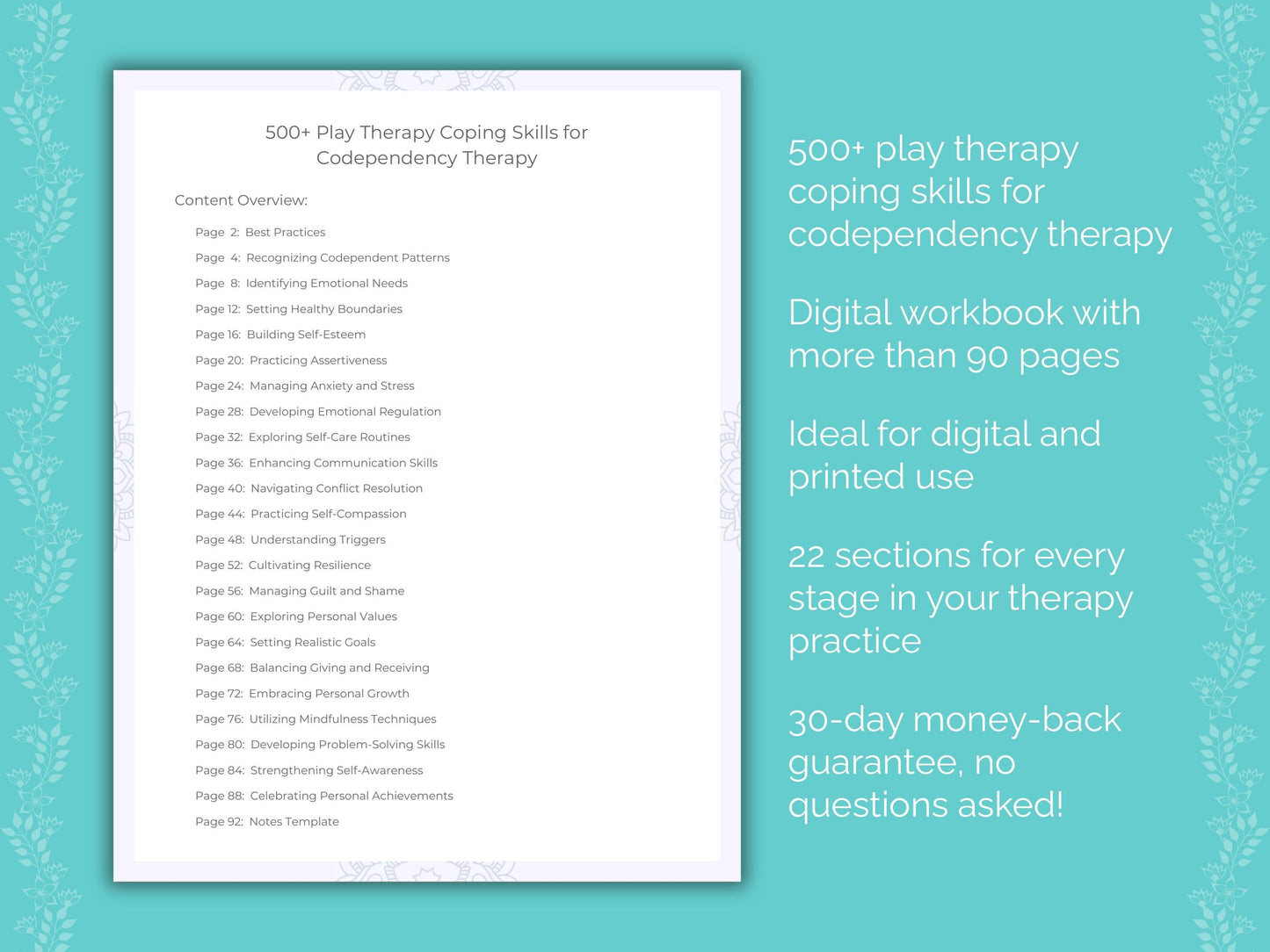 Codependency Play Therapy Therapist Worksheets