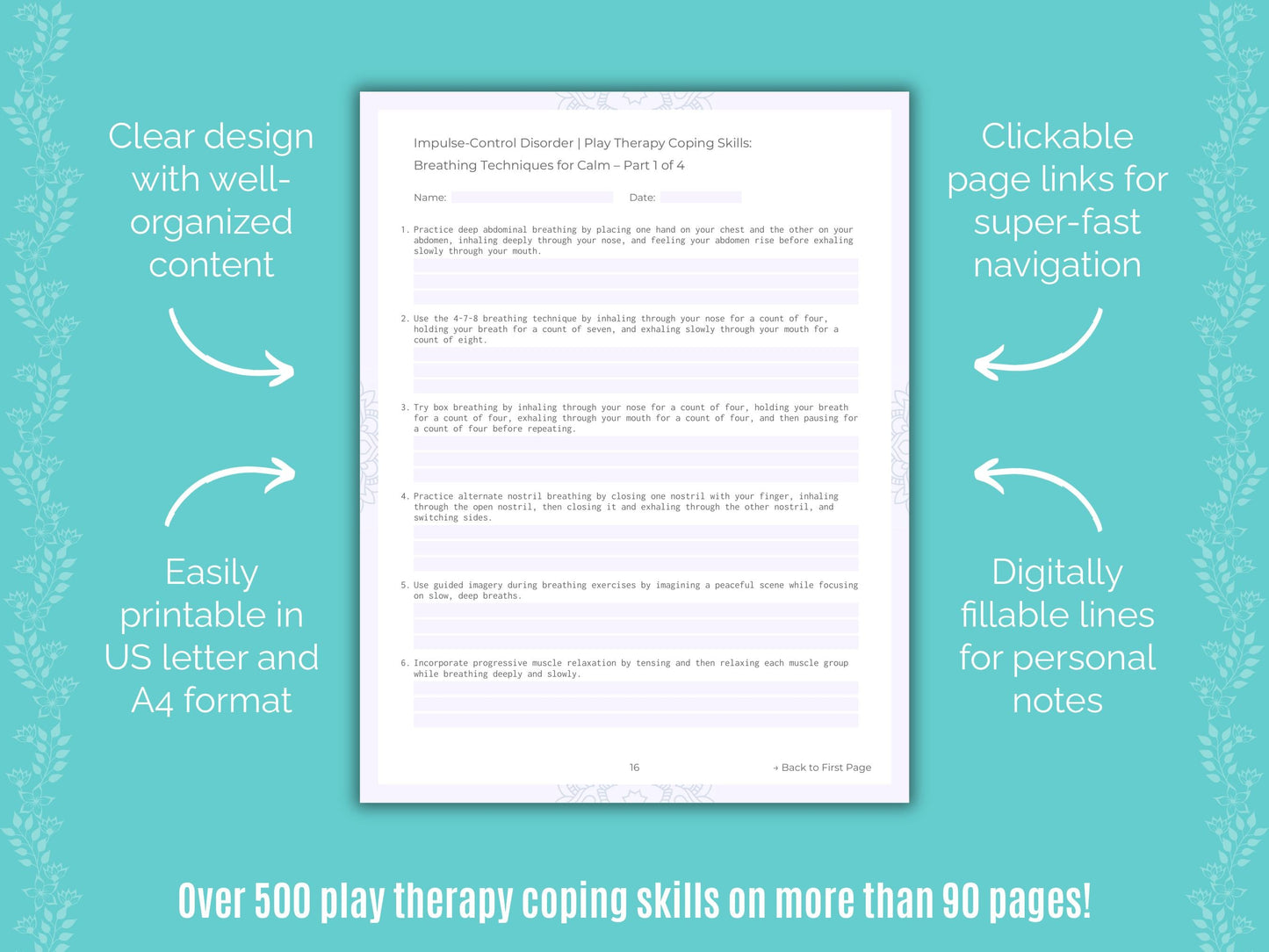 Impulse-Control Disorder (ICD) Play Therapy Counseling Templates