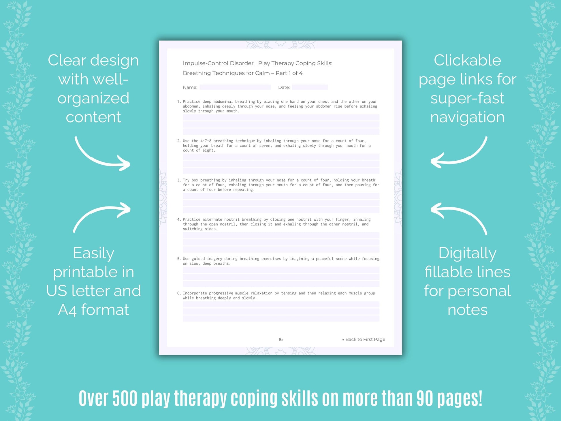 Impulse-Control Disorder (ICD) Play Therapy Counseling Templates