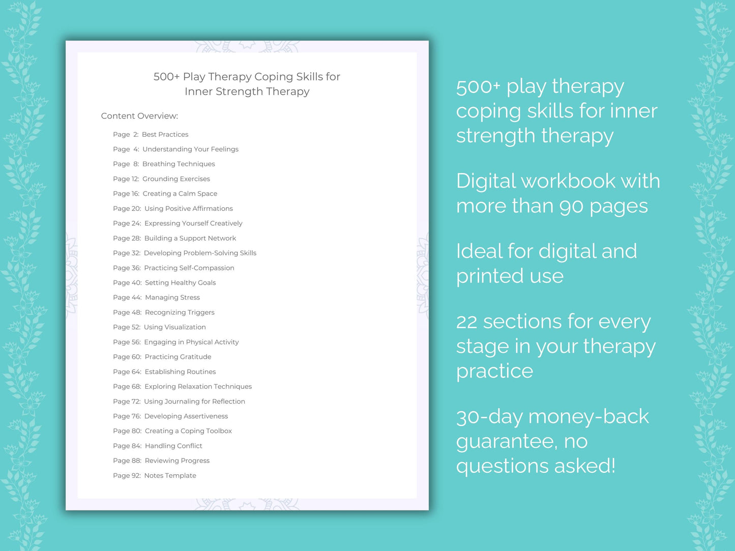 Inner Strength Play Therapy Therapist Worksheets