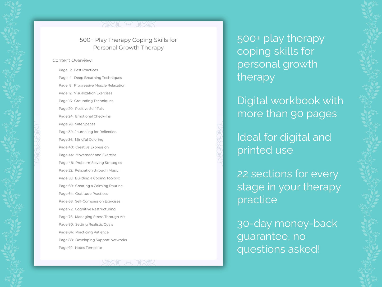 Personal Growth Play Therapy Therapist Worksheets