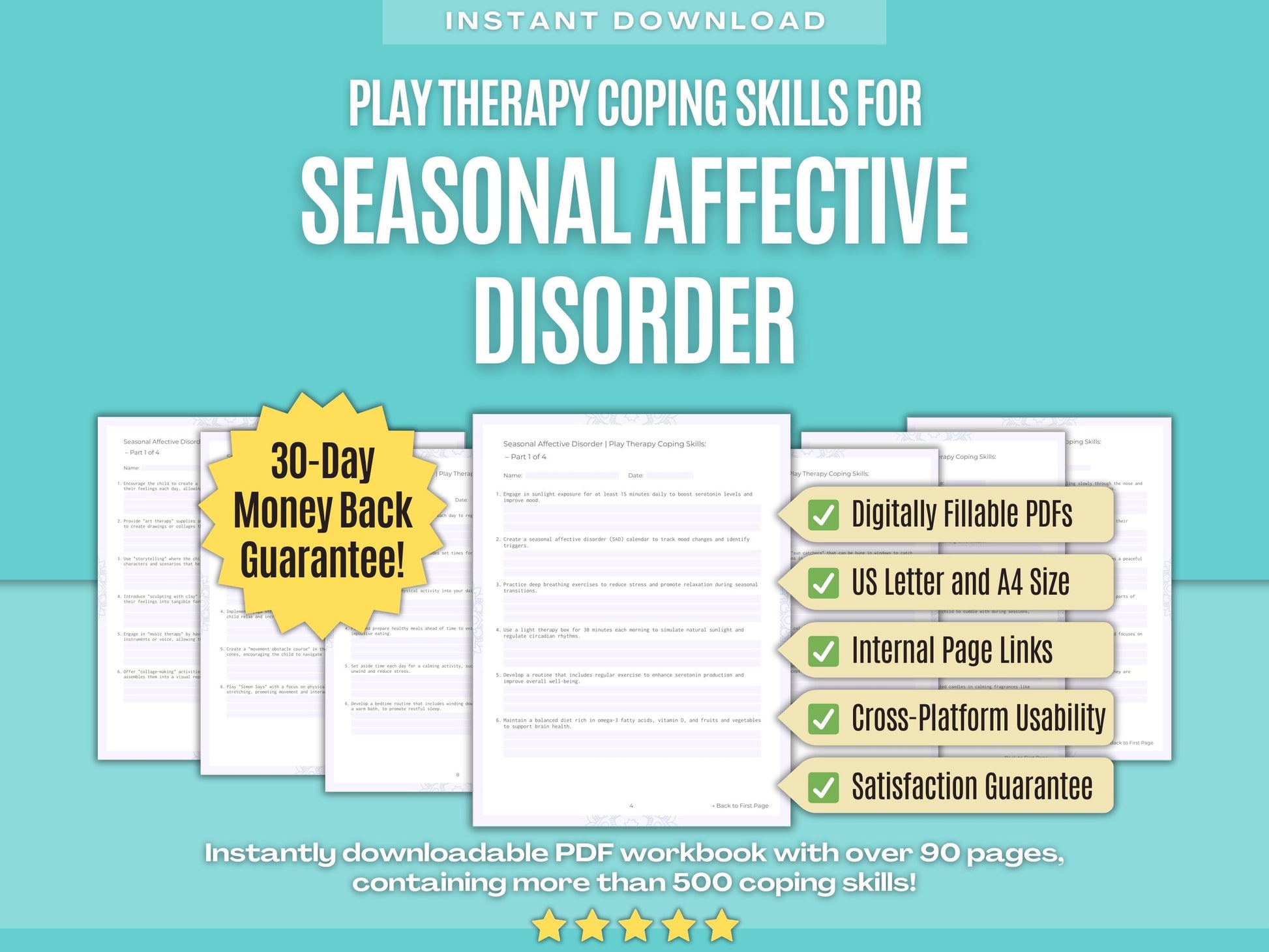 Seasonal Affective Disorder Play Therapy Psychology Workbooks