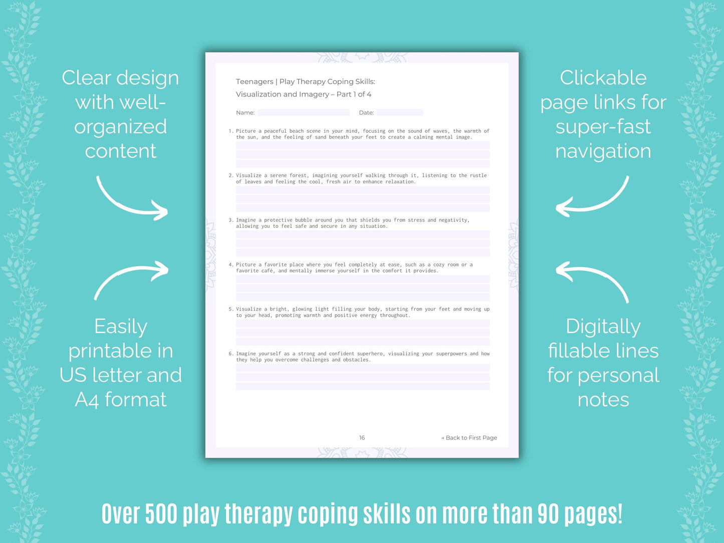 Teenagers Play Therapy Counseling Templates