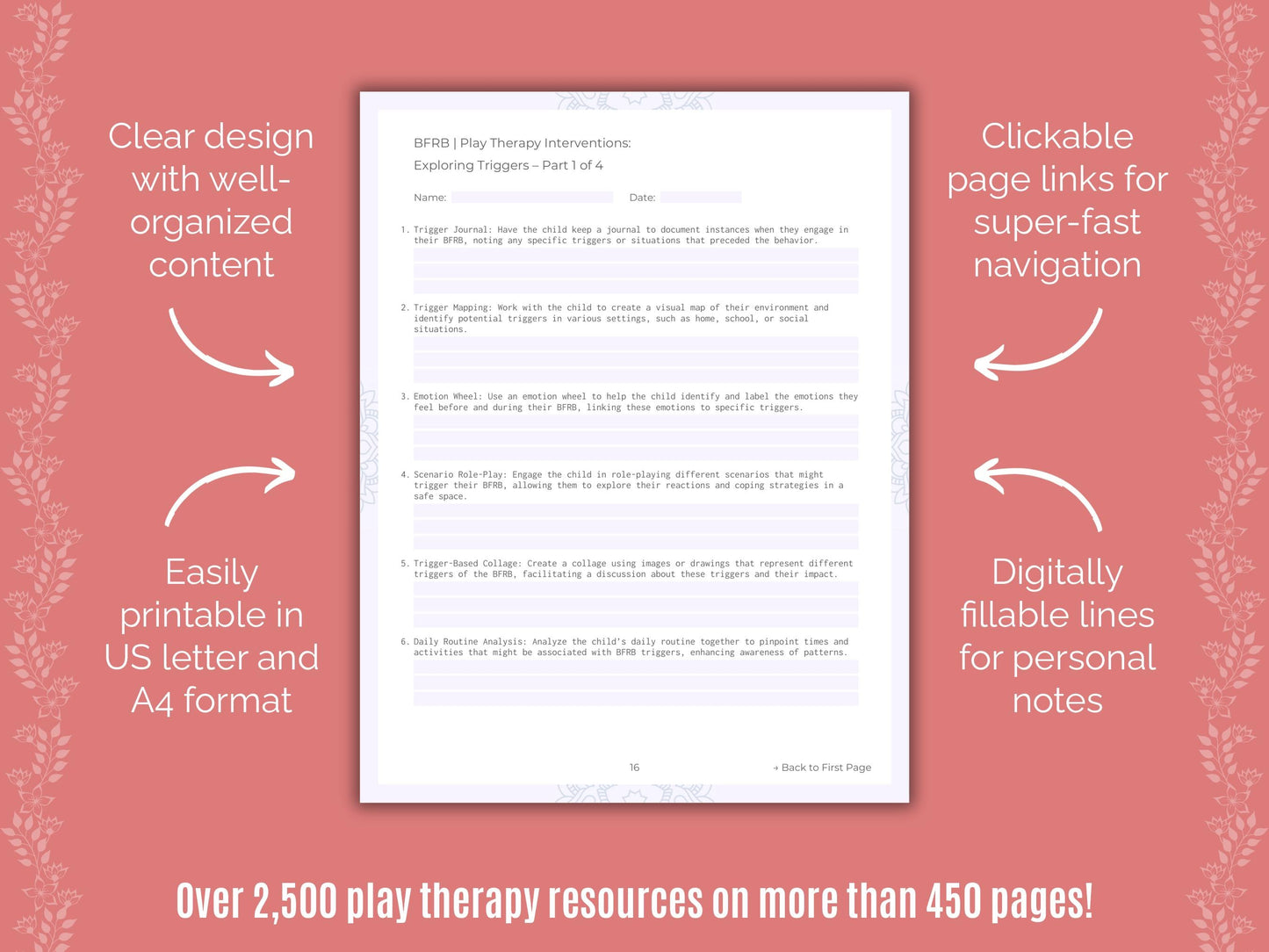 Body-Focused Repetitive Behavior (BFRB) Play Therapy Counseling Templates