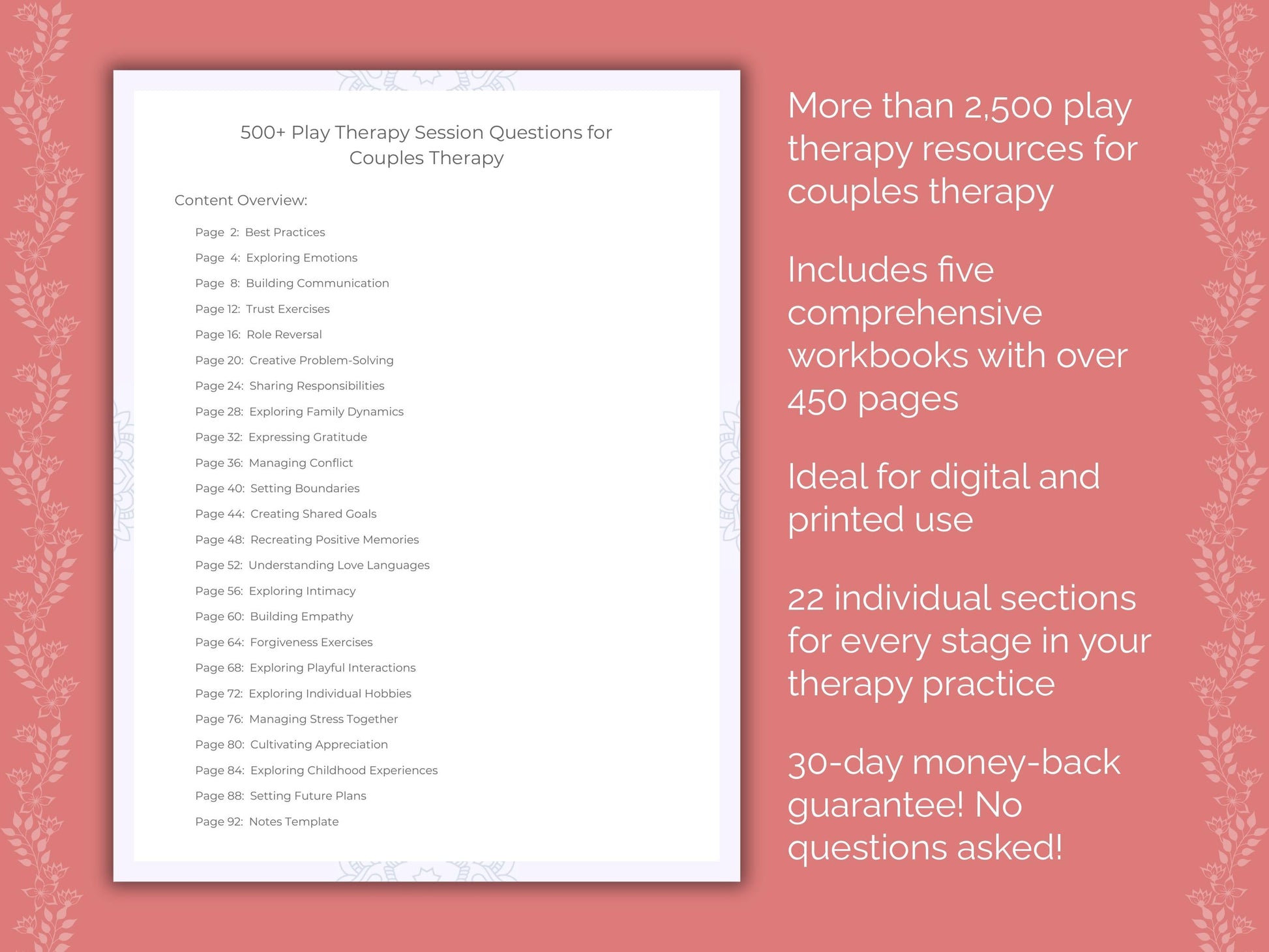 Couples Play Therapy Therapist Worksheets