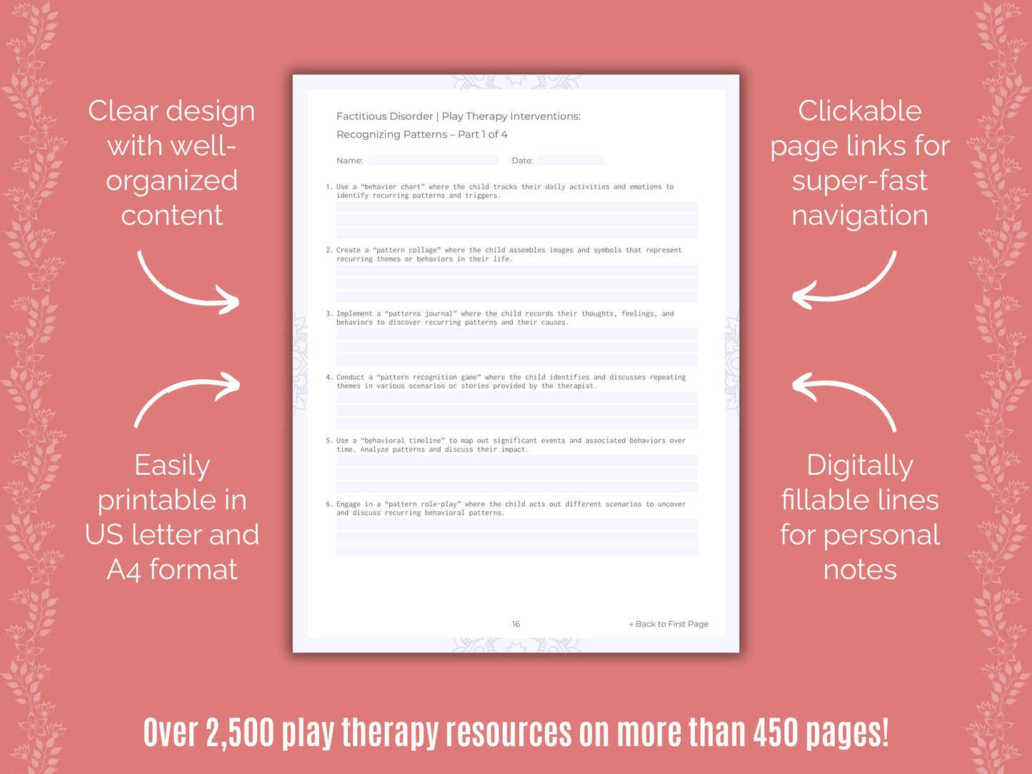 Factitious Disorder Play Therapy Counseling Templates