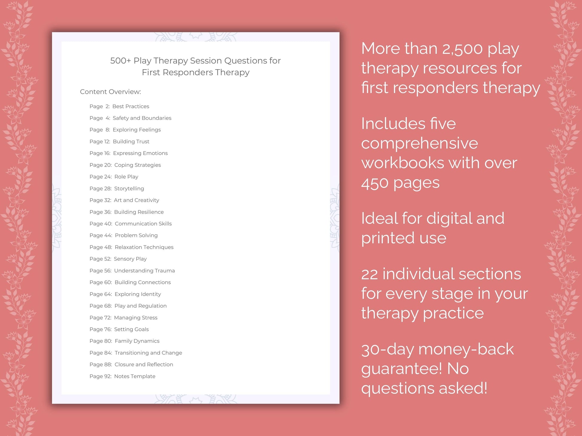 First Responders Play Therapy Therapist Worksheets