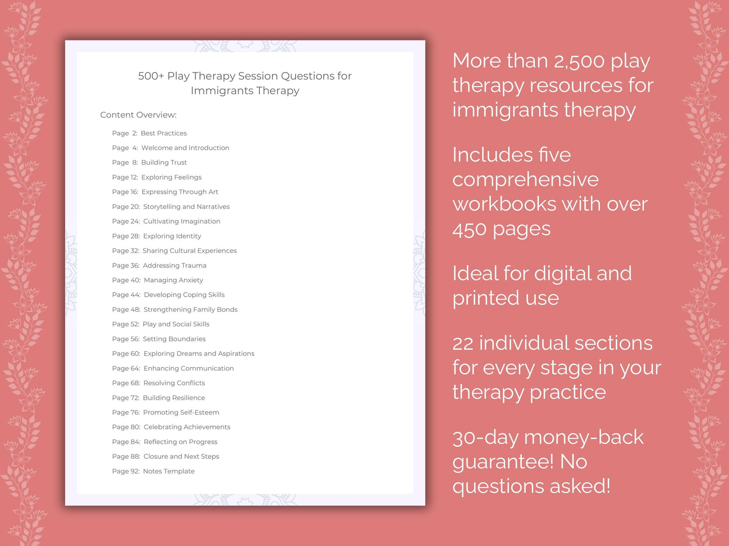 Immigrants Play Therapy Therapist Worksheets
