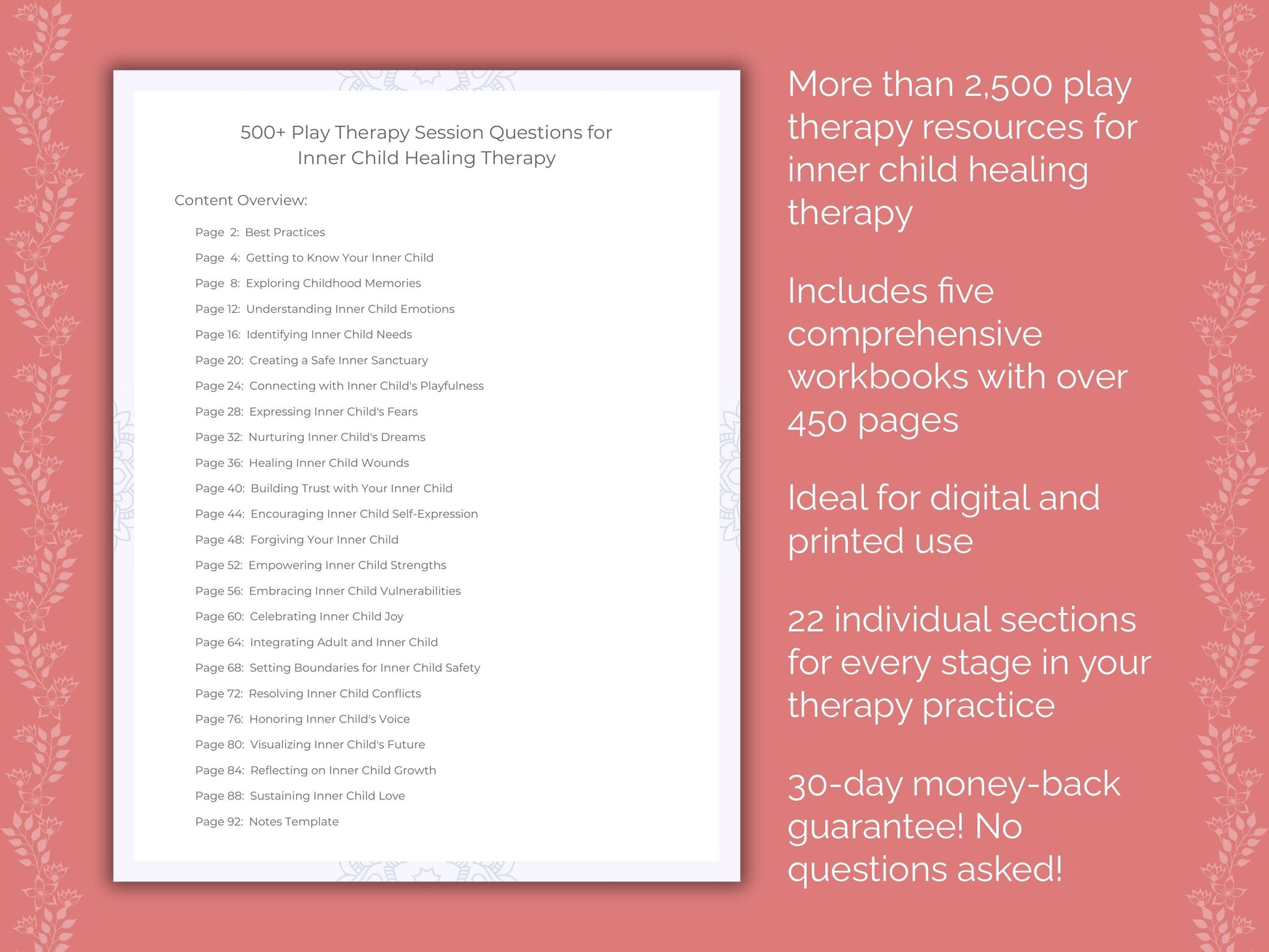 Inner Child Healing Play Therapy Therapist Worksheets