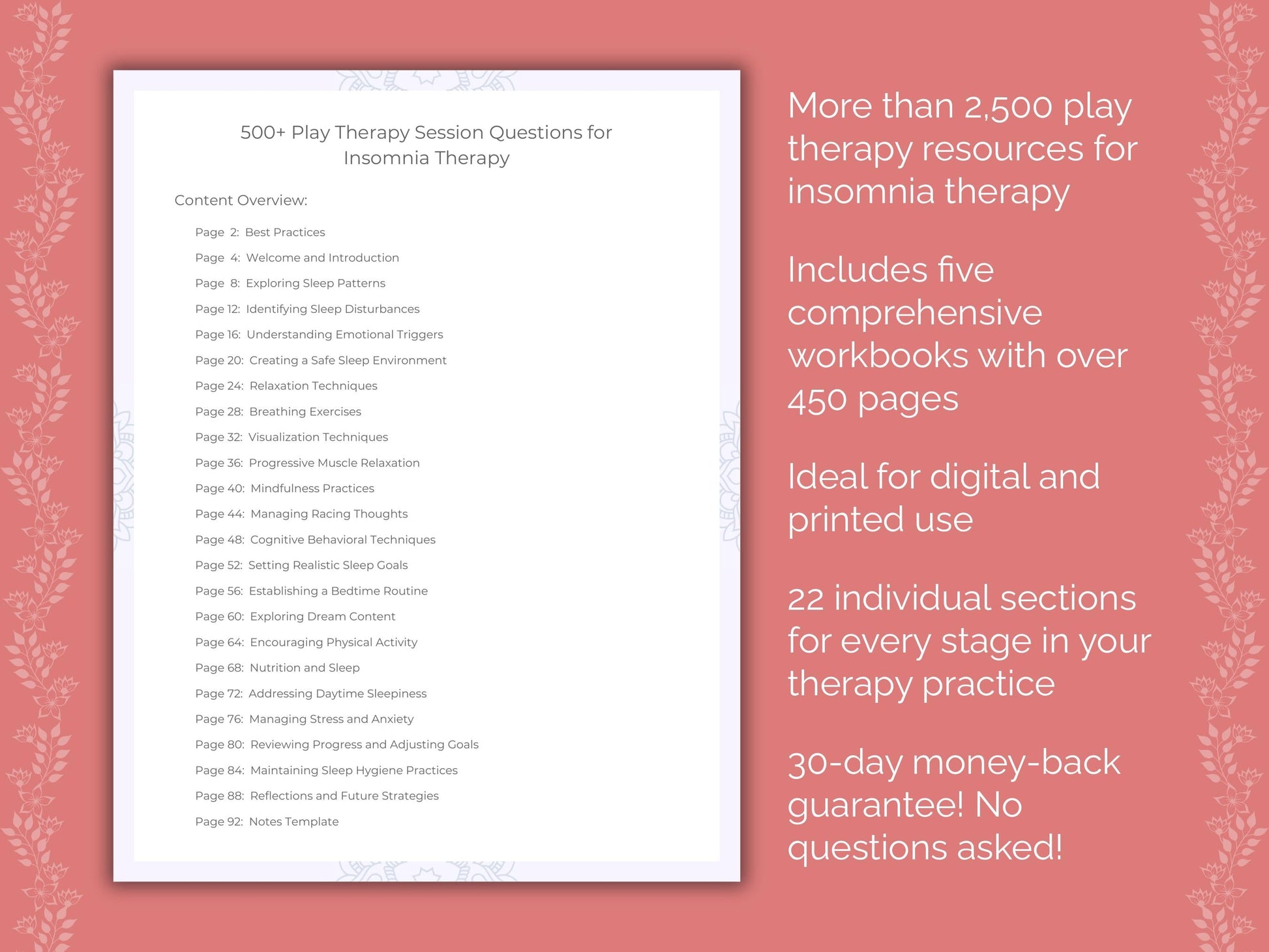 Insomnia Play Therapy Therapist Worksheets