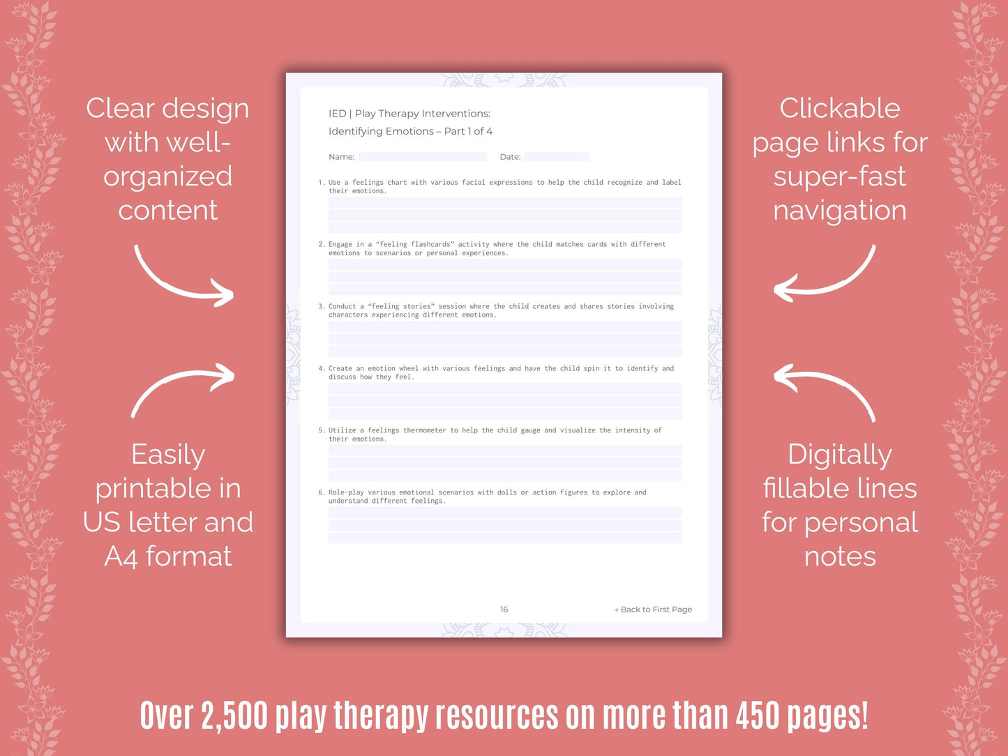 Intermittent Explosive Disorder (IED) Play Therapy Counseling Templates