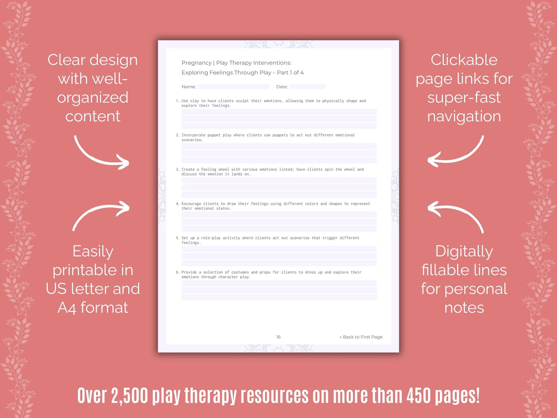 Pregnancy Play Therapy Counseling Templates