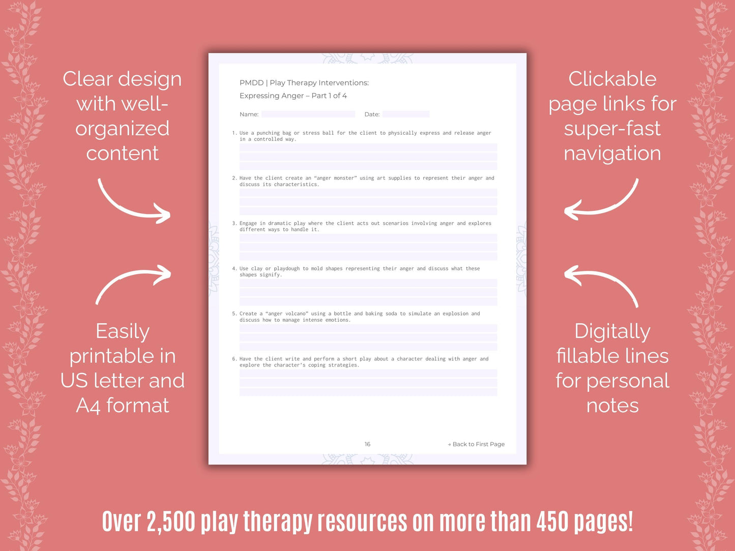 Premenstrual Dysphoric Disorder Play Therapy Counseling Templates