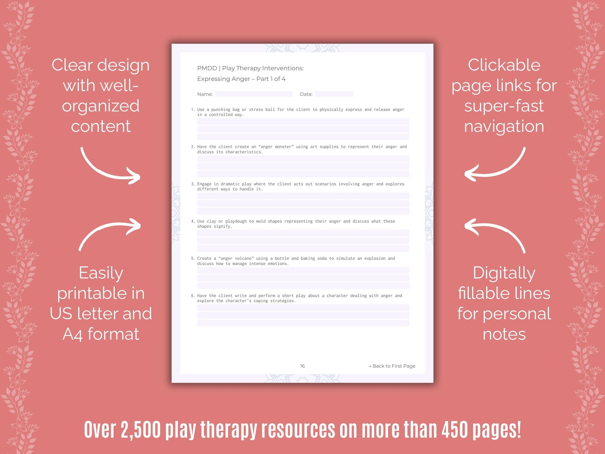 Premenstrual Dysphoric Disorder Play Therapy Counseling Templates