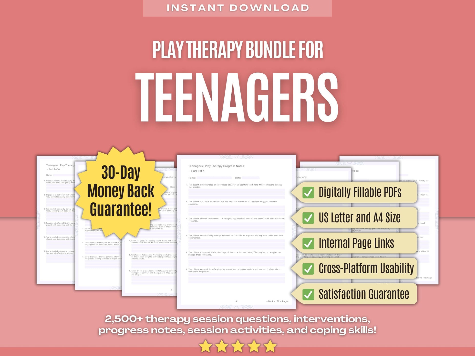 Teenagers Play Therapy Psychology Workbooks