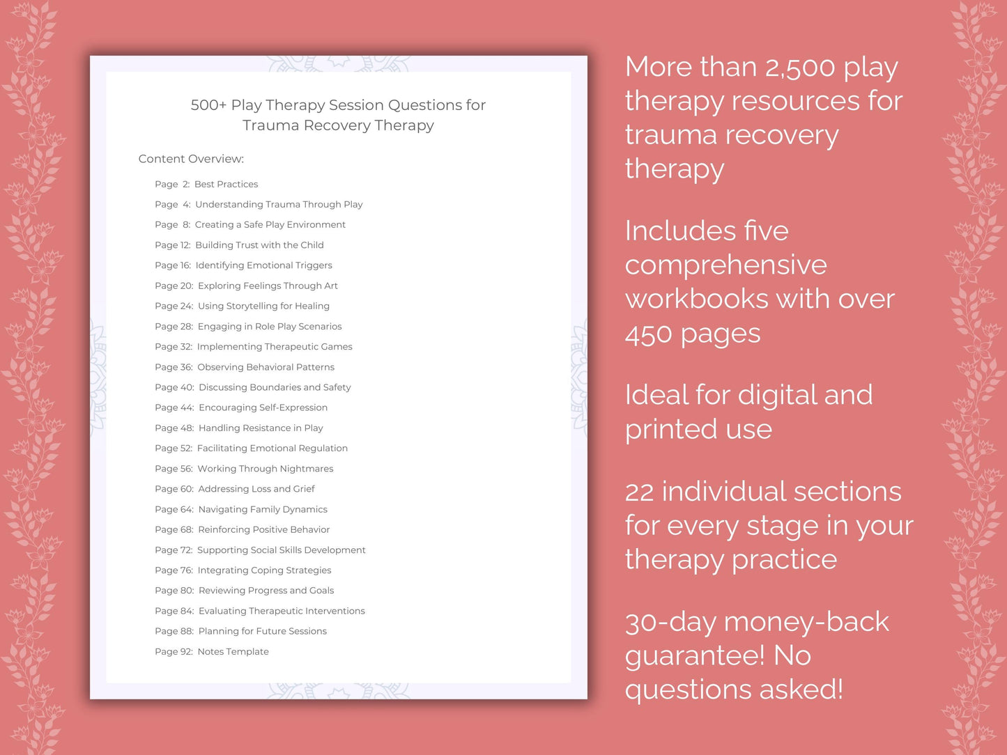 Trauma Recovery Play Therapy Therapist Worksheets