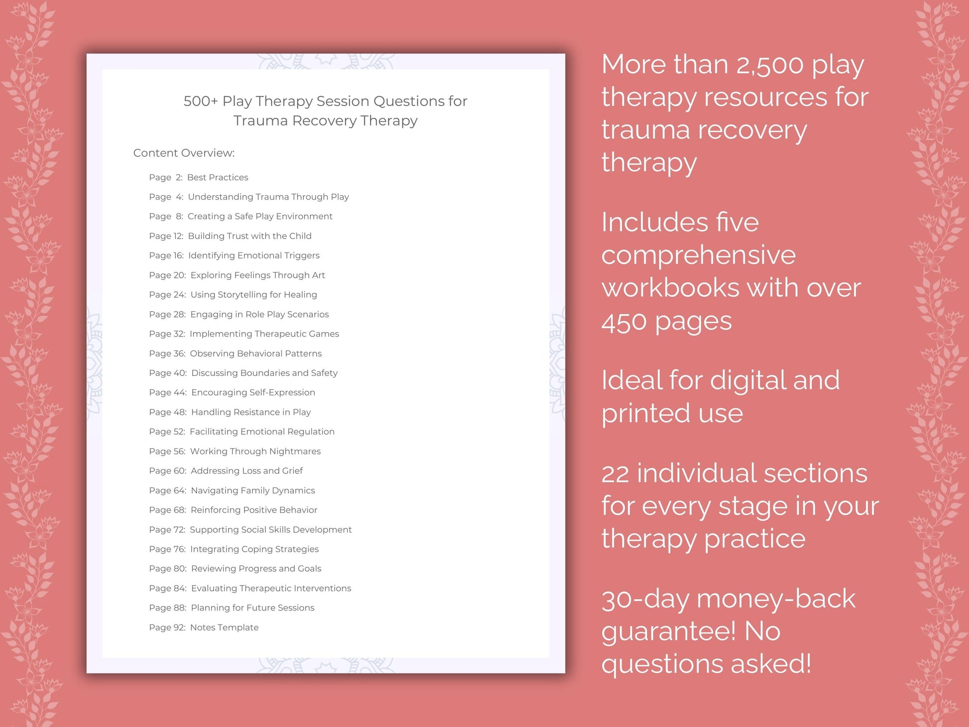 Trauma Recovery Play Therapy Therapist Worksheets