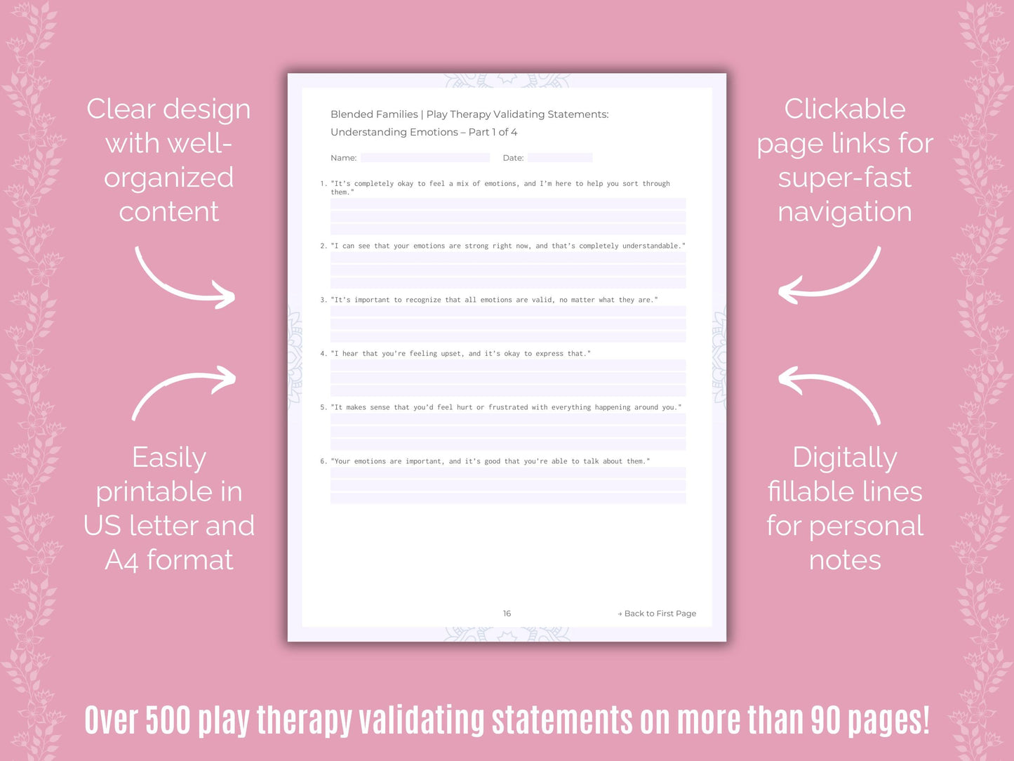 Blended Families Play Therapy Counseling Templates