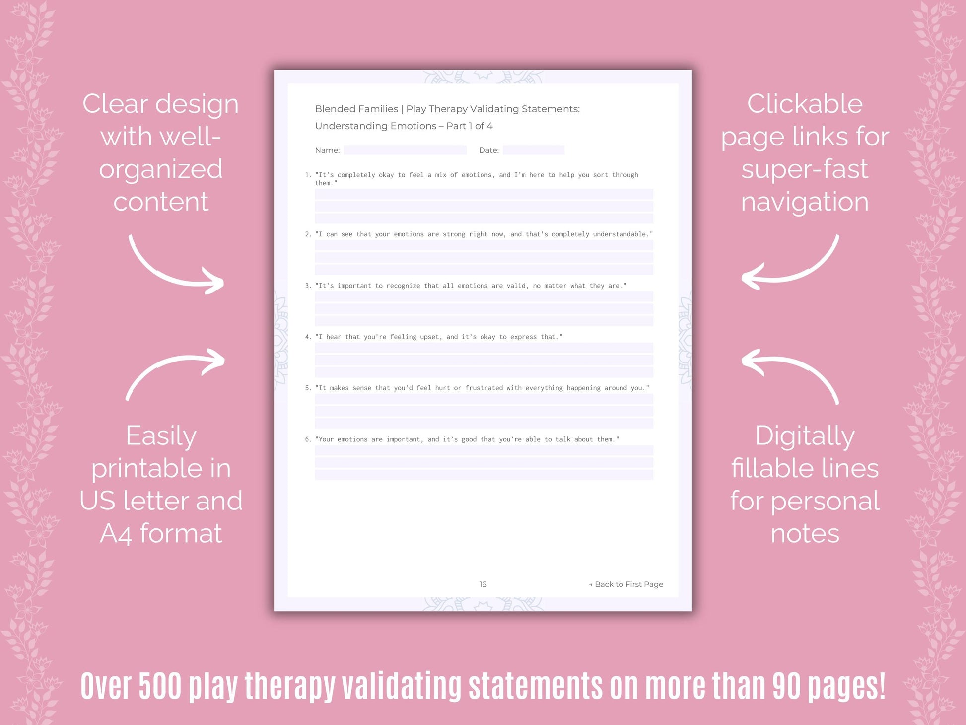 Blended Families Play Therapy Counseling Templates