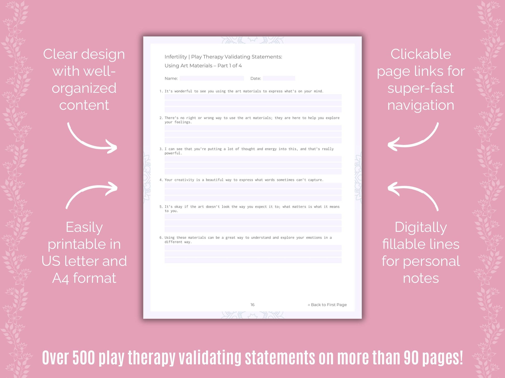 Infertility Play Therapy Counseling Templates