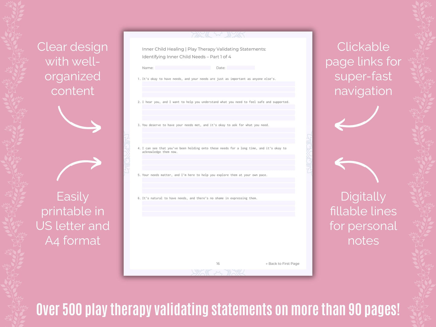 Inner Child Healing Play Therapy Counseling Templates