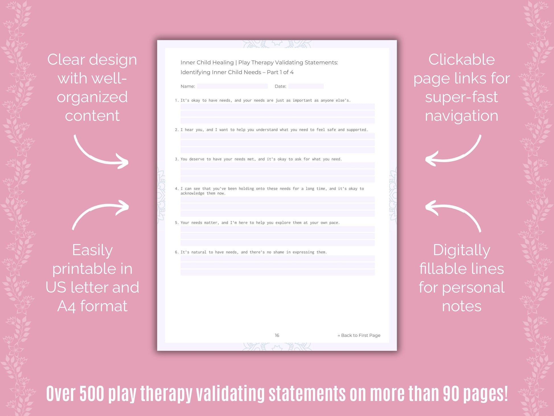 Inner Child Healing Play Therapy Counseling Templates