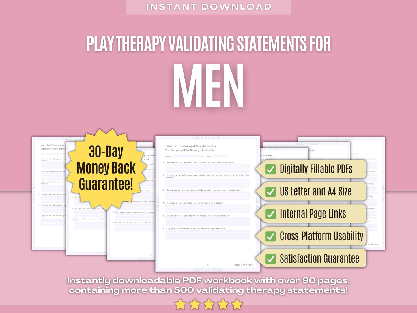 Men Play Therapy Psychology Workbooks