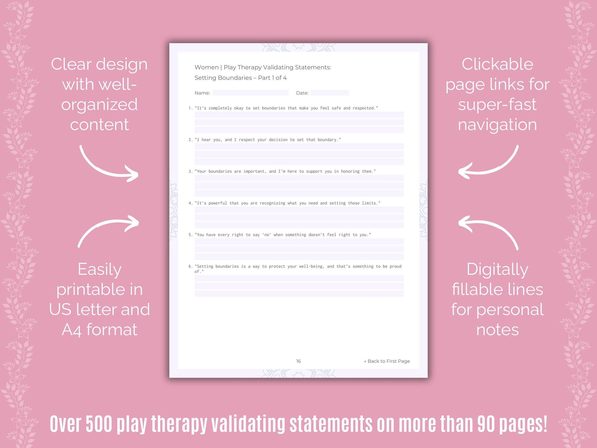 Women Play Therapy Counseling Templates