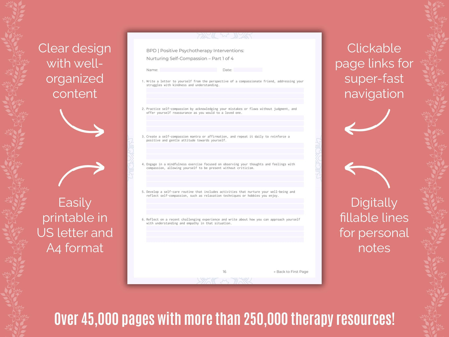 Positive Psychotherapy Counselor Cheat Sheets