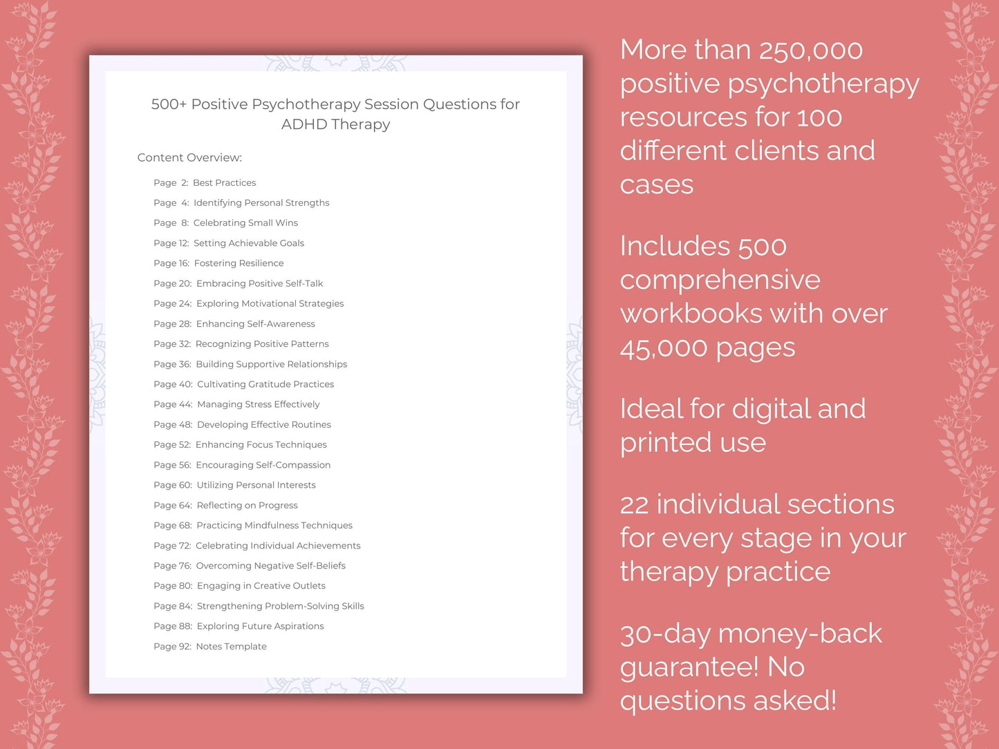 Positive Psychotherapy Counseling Templates