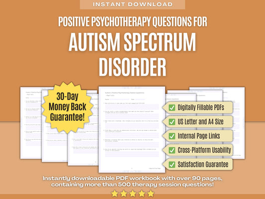 Autism Spectrum Disorder Positive Psychotherapy Psychology Workbooks