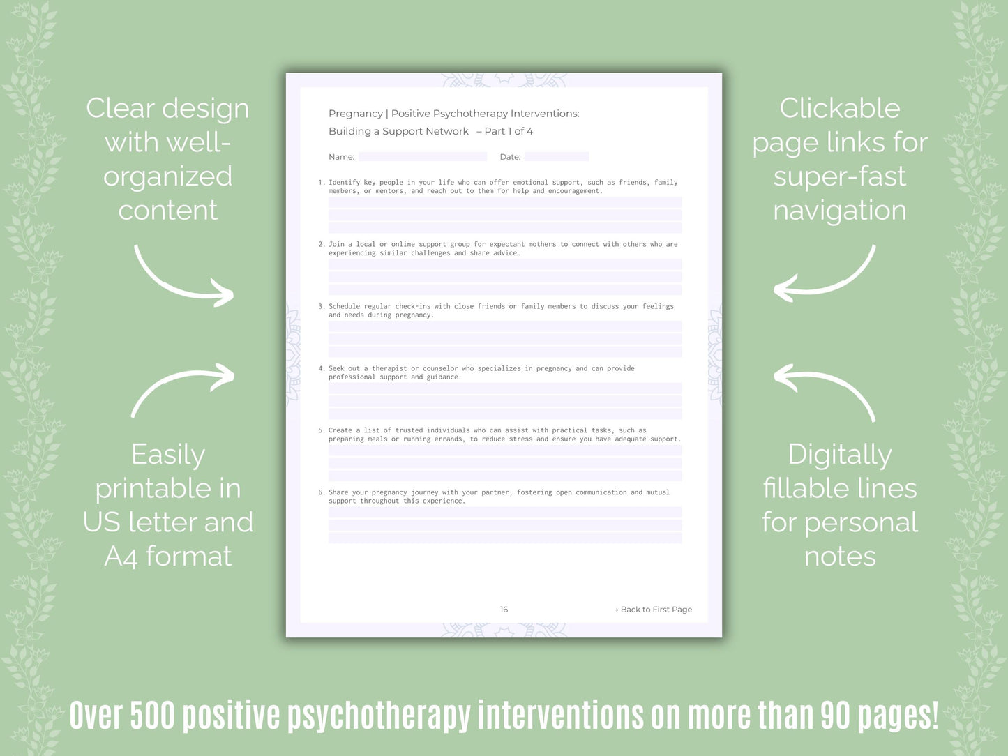 Pregnancy Positive Psychotherapy Counseling Templates