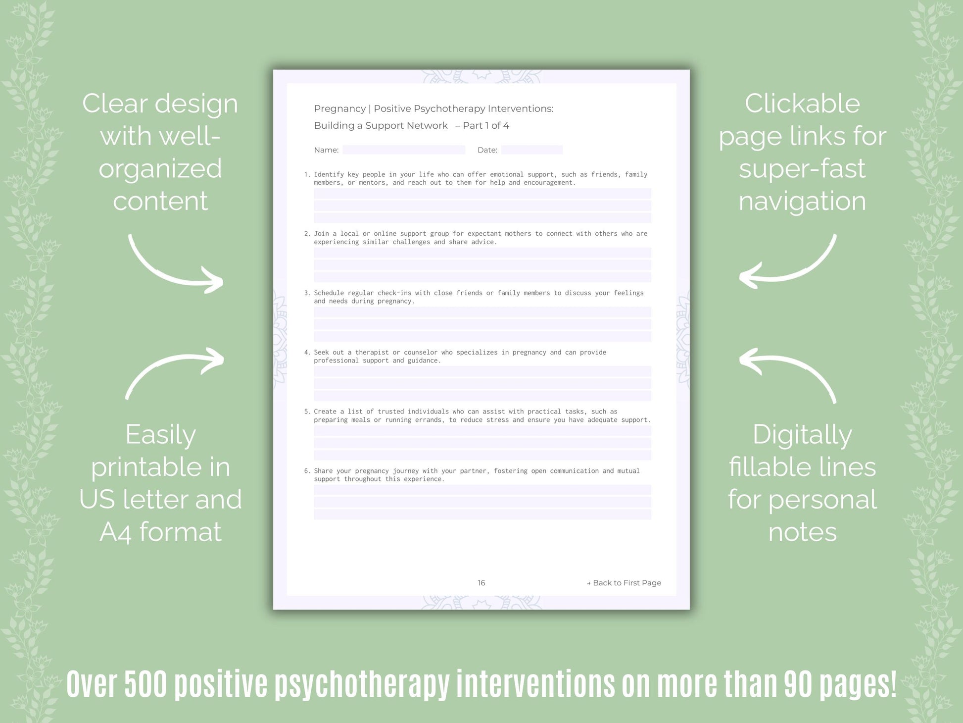 Pregnancy Positive Psychotherapy Counseling Templates