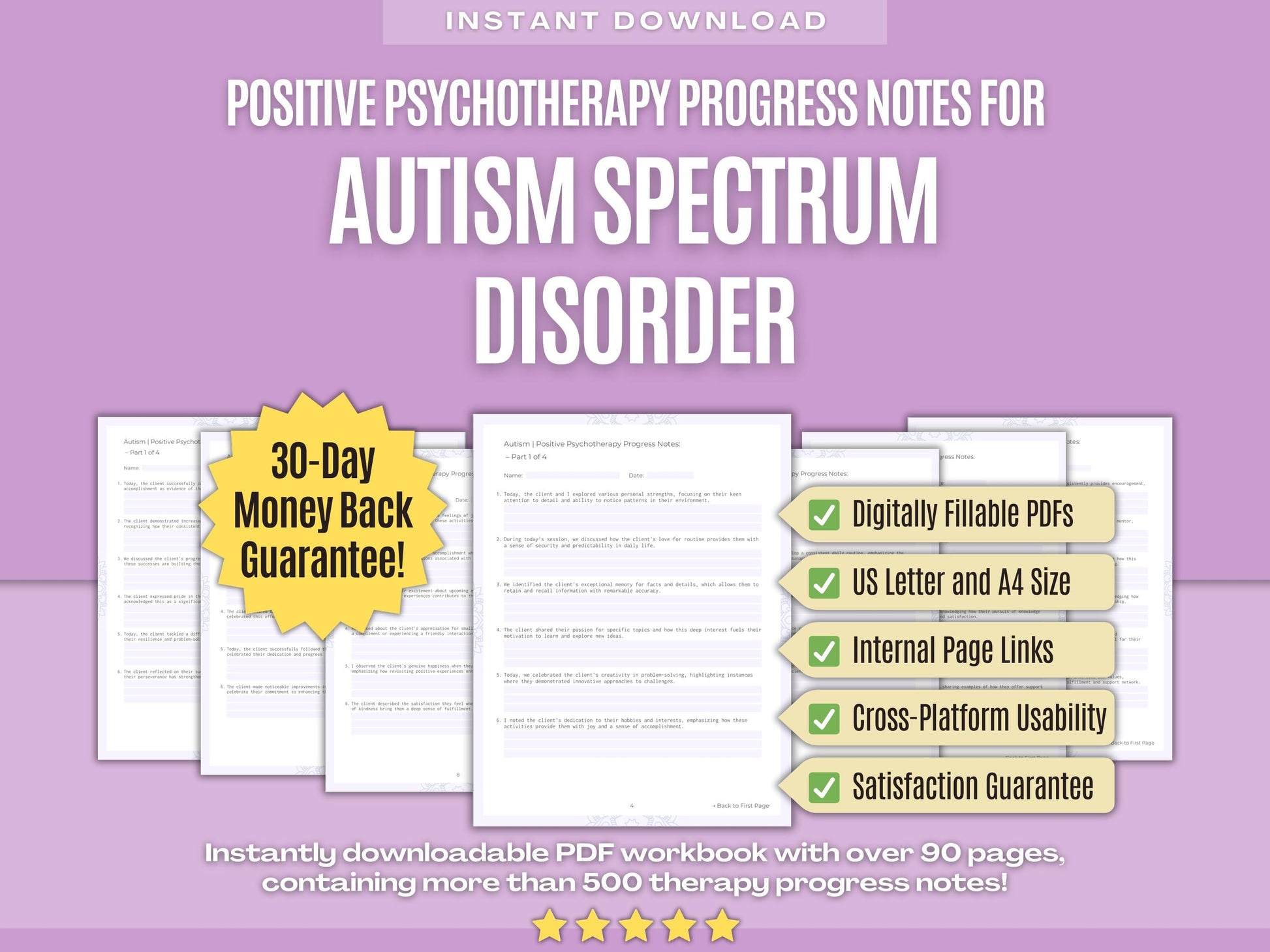 Autism Spectrum Disorder Positive Psychotherapy Psychology Workbooks
