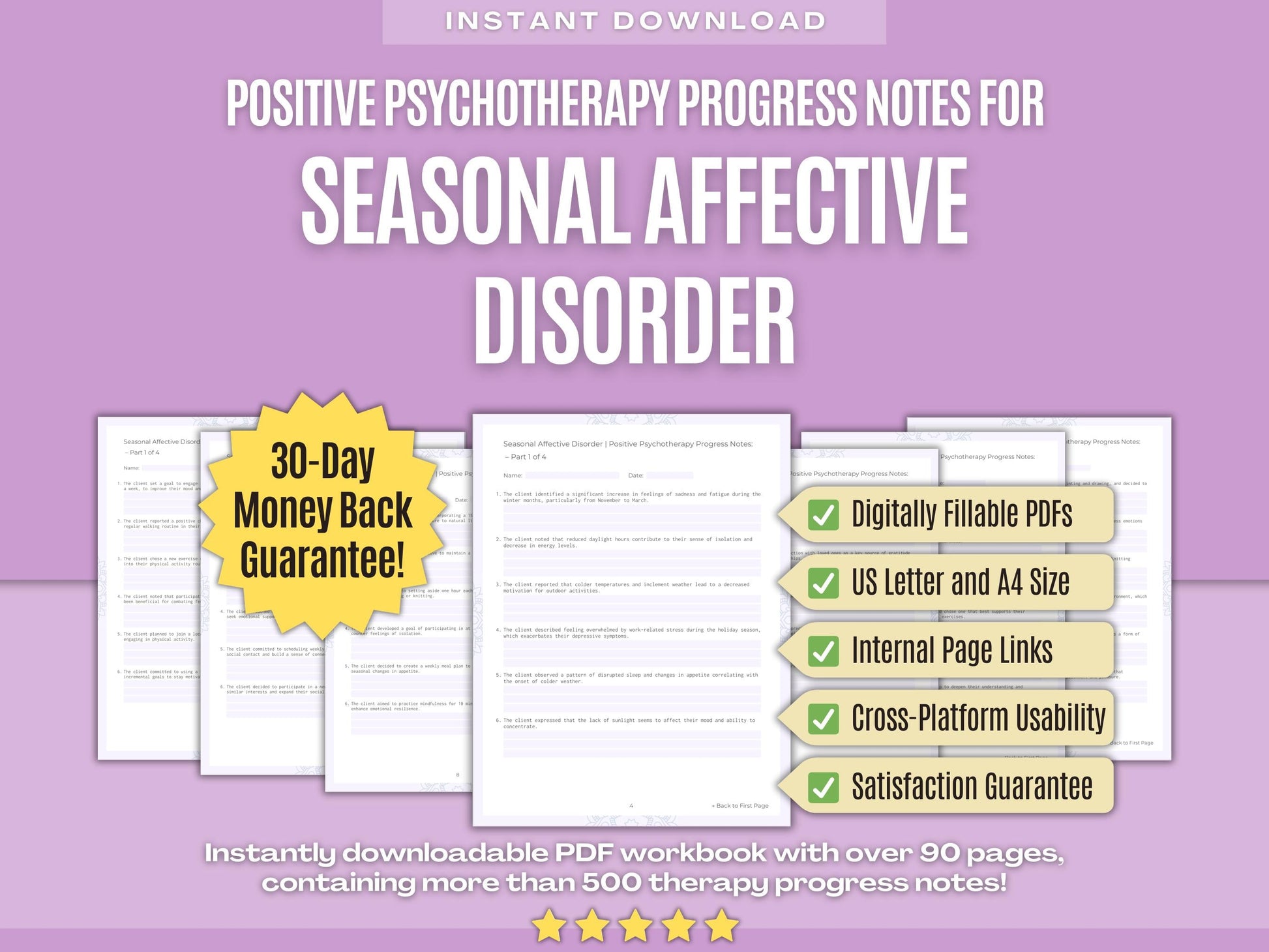 Seasonal Affective Disorder Positive Psychotherapy Psychology Workbooks