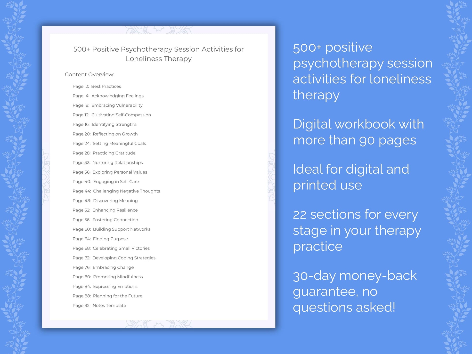 Loneliness Positive Psychotherapy Therapist Worksheets