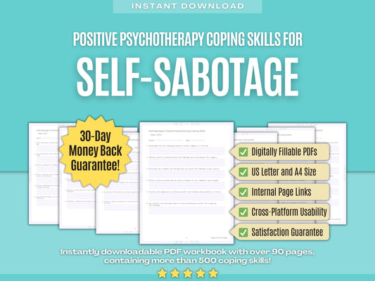 Self-Sabotage Positive Psychotherapy Psychology Workbooks