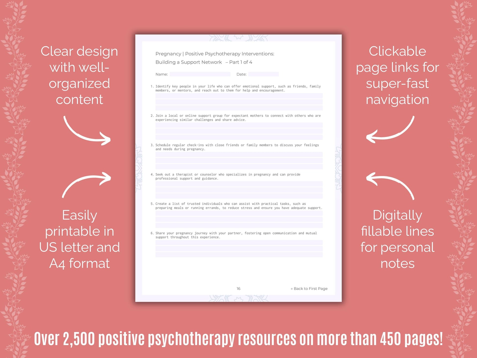 Pregnancy Positive Psychotherapy Counseling Templates