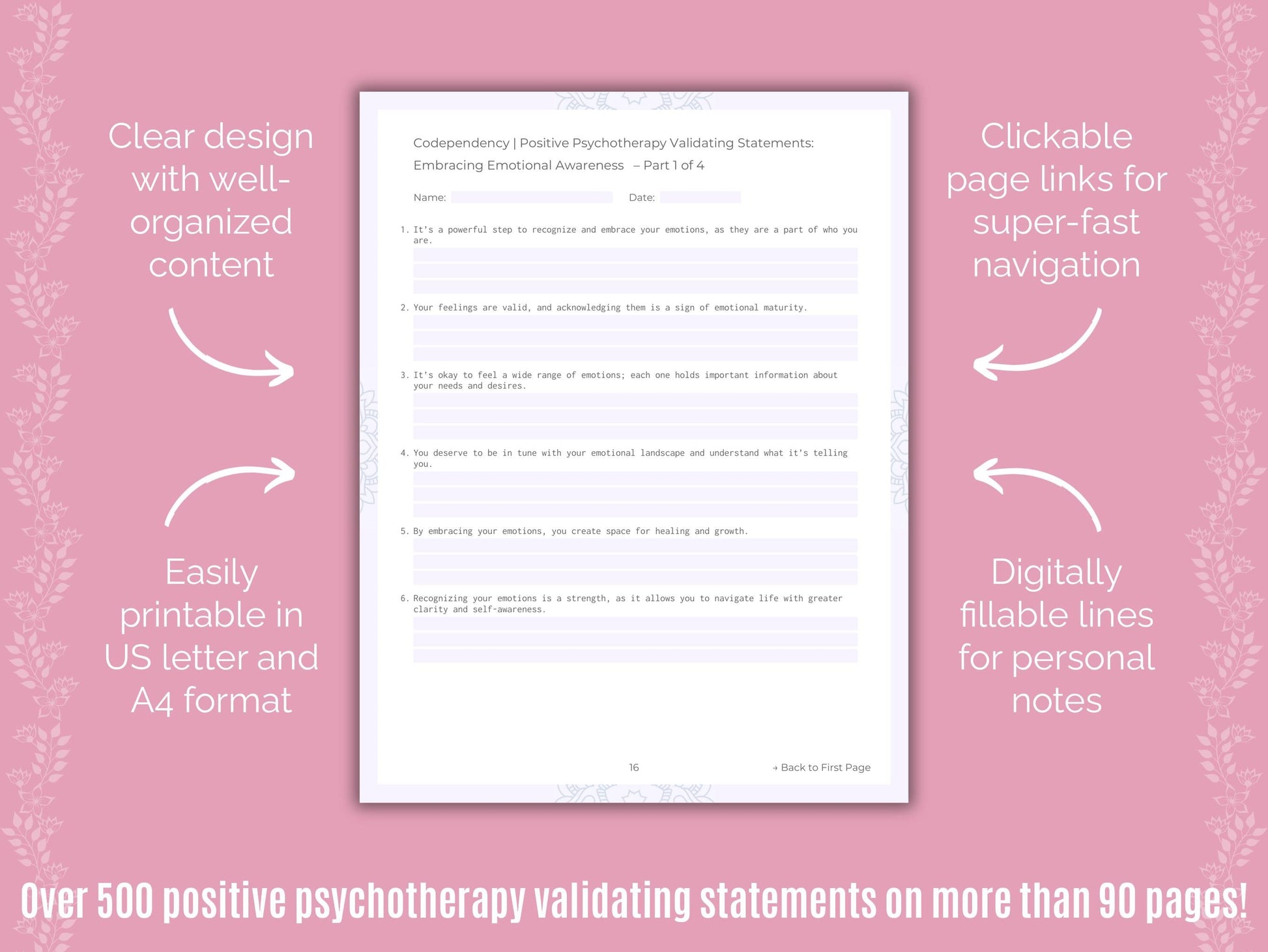 Codependency Positive Psychotherapy Counseling Templates
