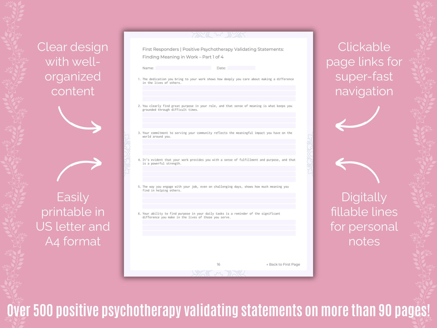 First Responders Positive Psychotherapy Counseling Templates