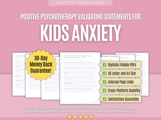 Kids Anxiety Positive Psychotherapy Psychology Workbooks