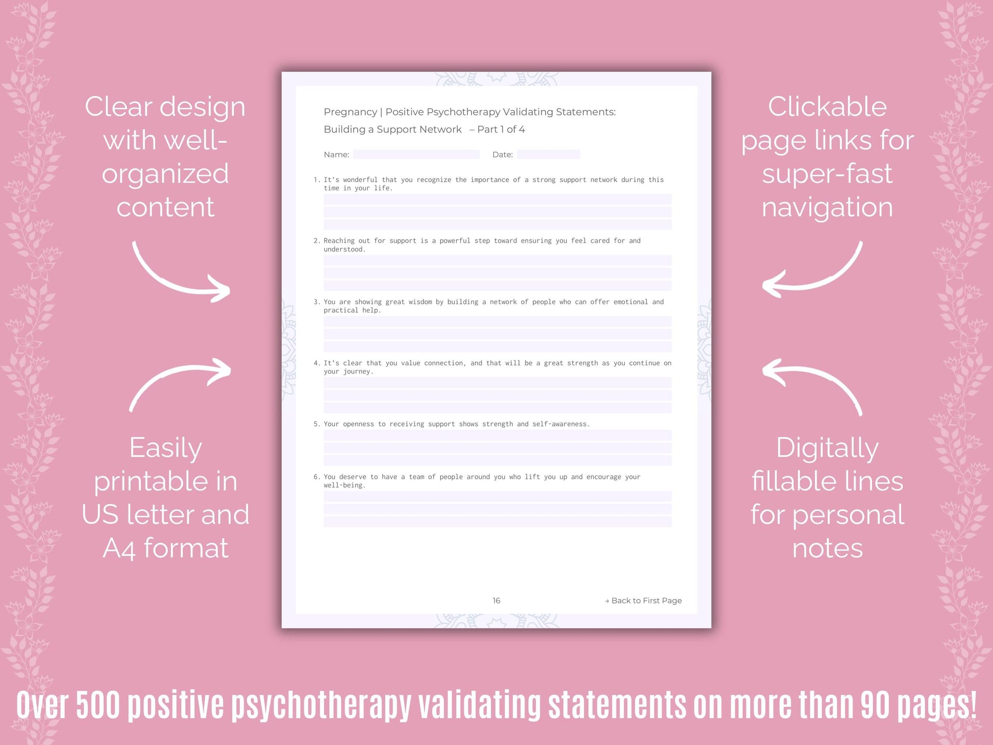 Pregnancy Positive Psychotherapy Counseling Templates