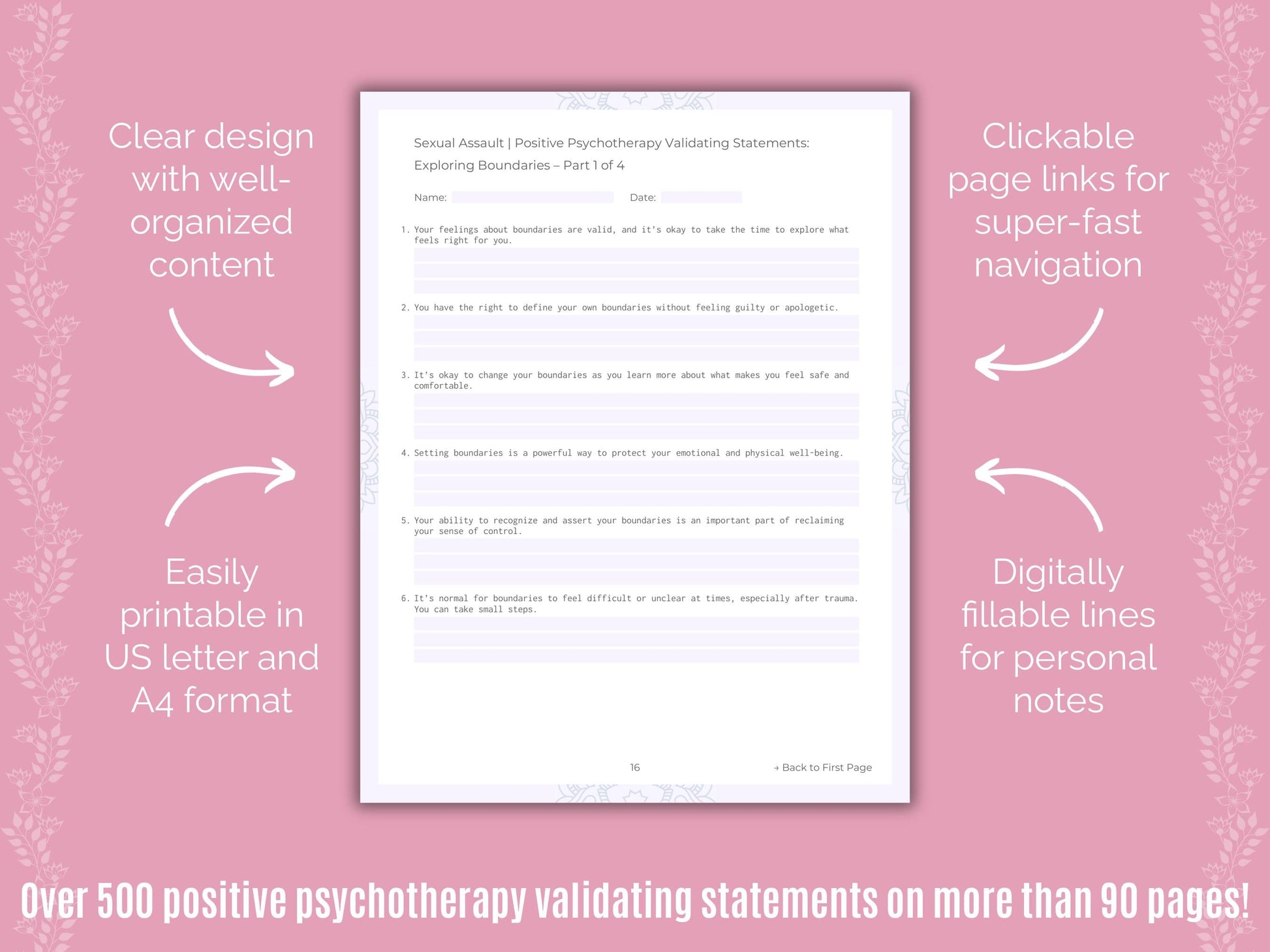 Sexual Assault Positive Psychotherapy Counseling Templates