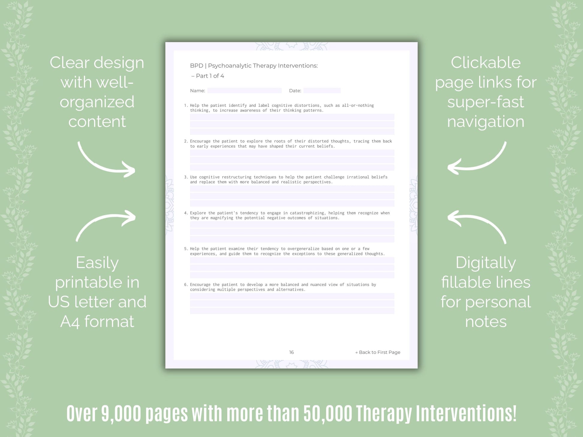 Psychoanalytic Therapy Interventions Counselor Cheat Sheets