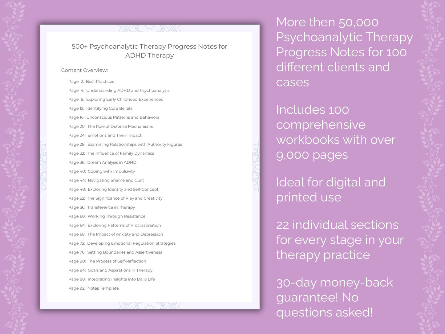 Psychoanalytic Therapy Progress Notes Counseling Templates